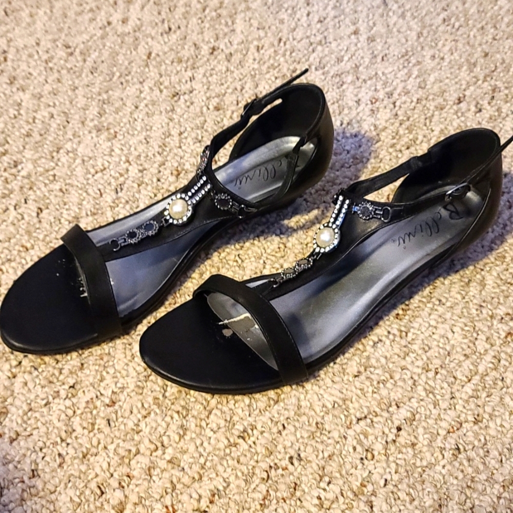 Black Slingback Wedge Sandal